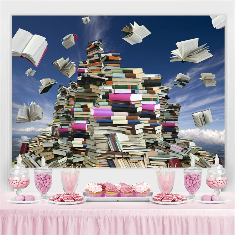 World Book Day Backdrop Open Books Fantasy Backdrop CJJ3-47