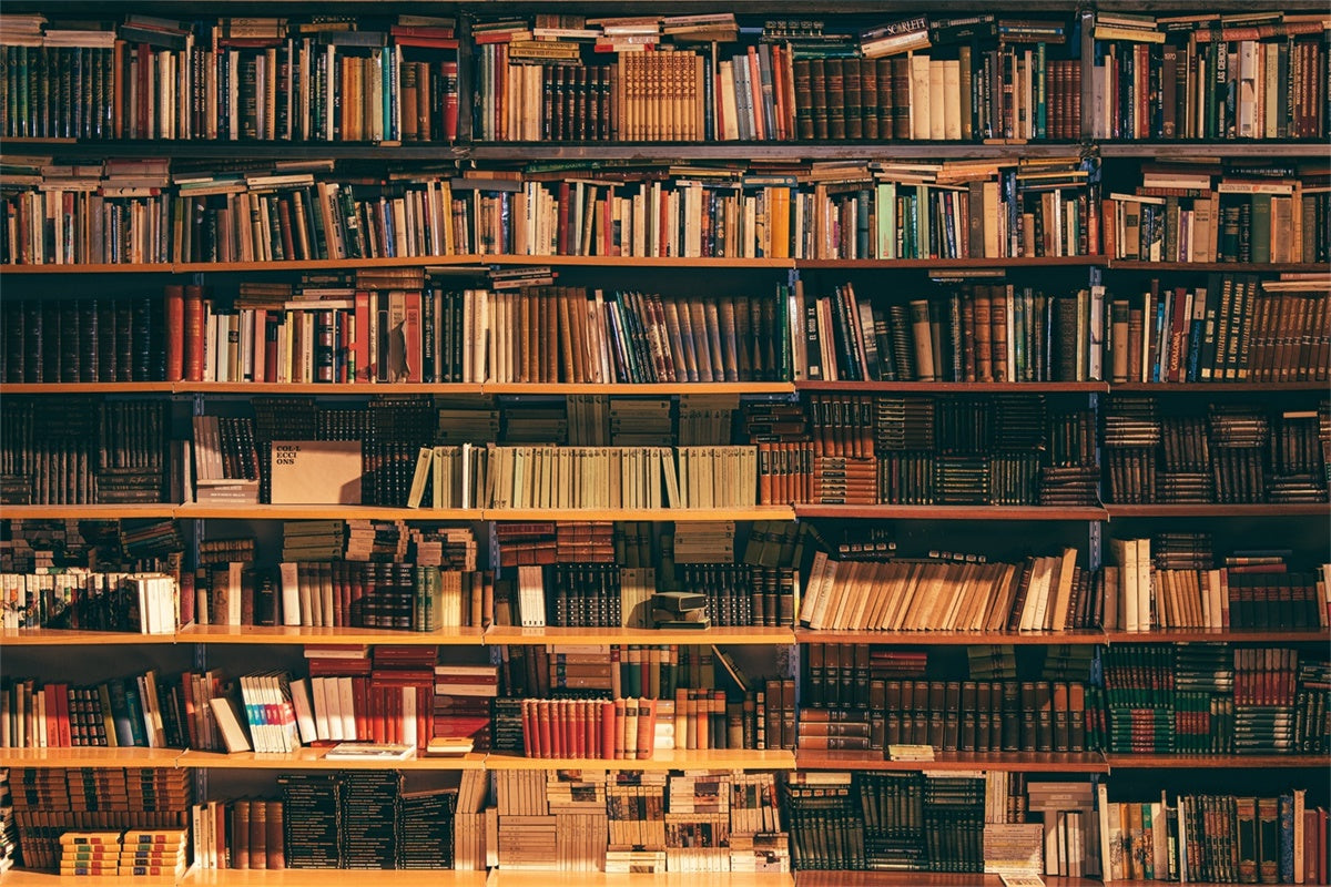 World Book Day Backdrop Vintage Library Bookshelf Backdrop CJJ3-55