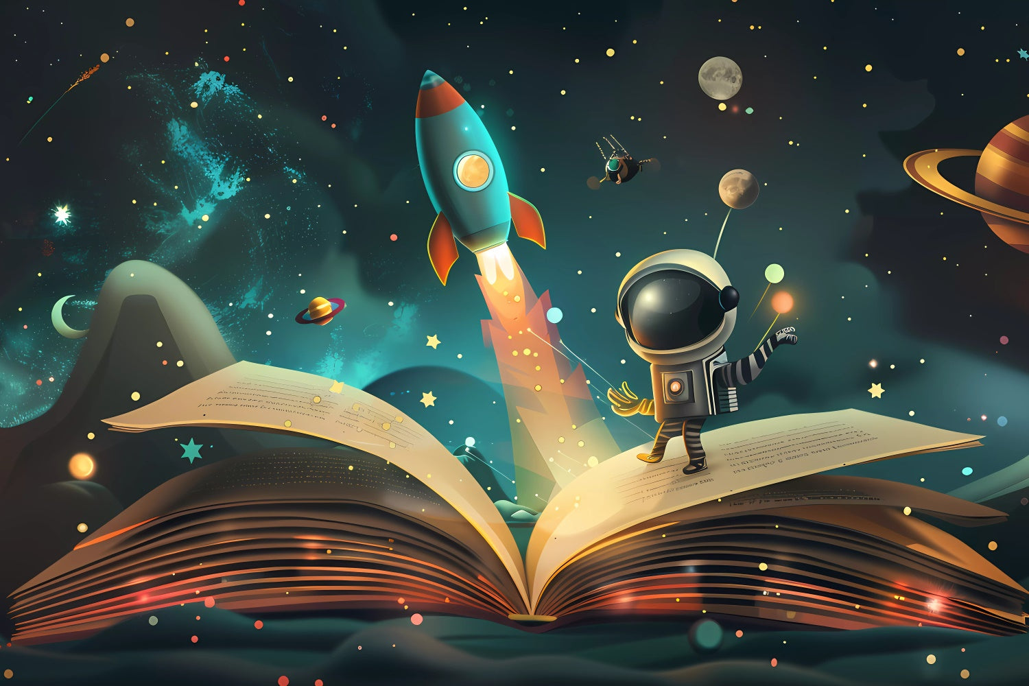 World Book Day Backdrop Cosmic Storybook Adventure Backdrop CJJ3-57