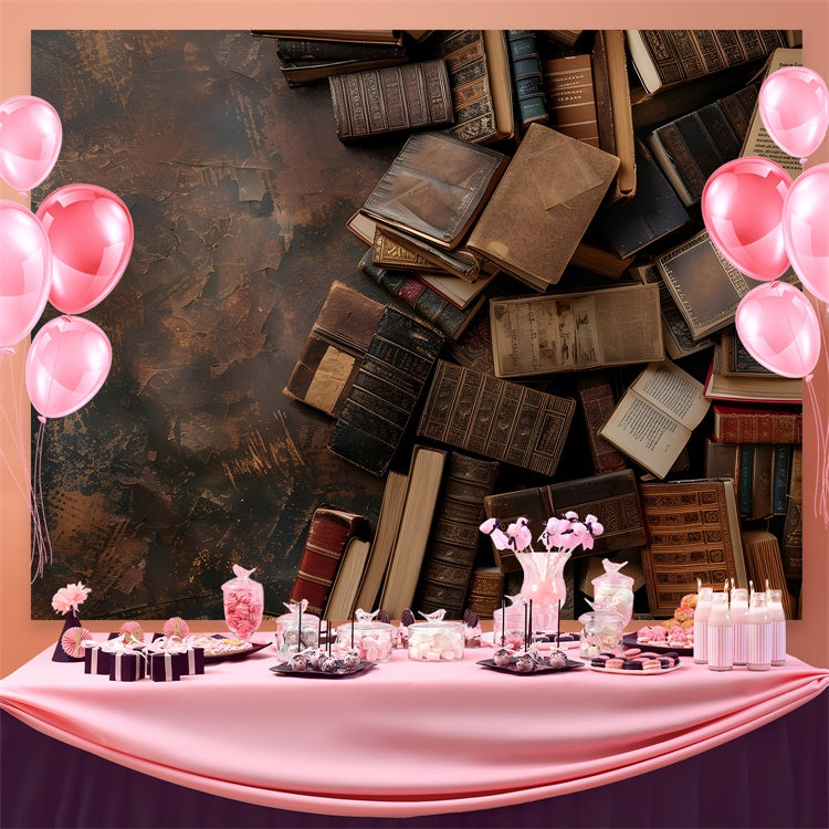 World Book Day Backdrop Antique Literature Books Backdrop CJJ3-60