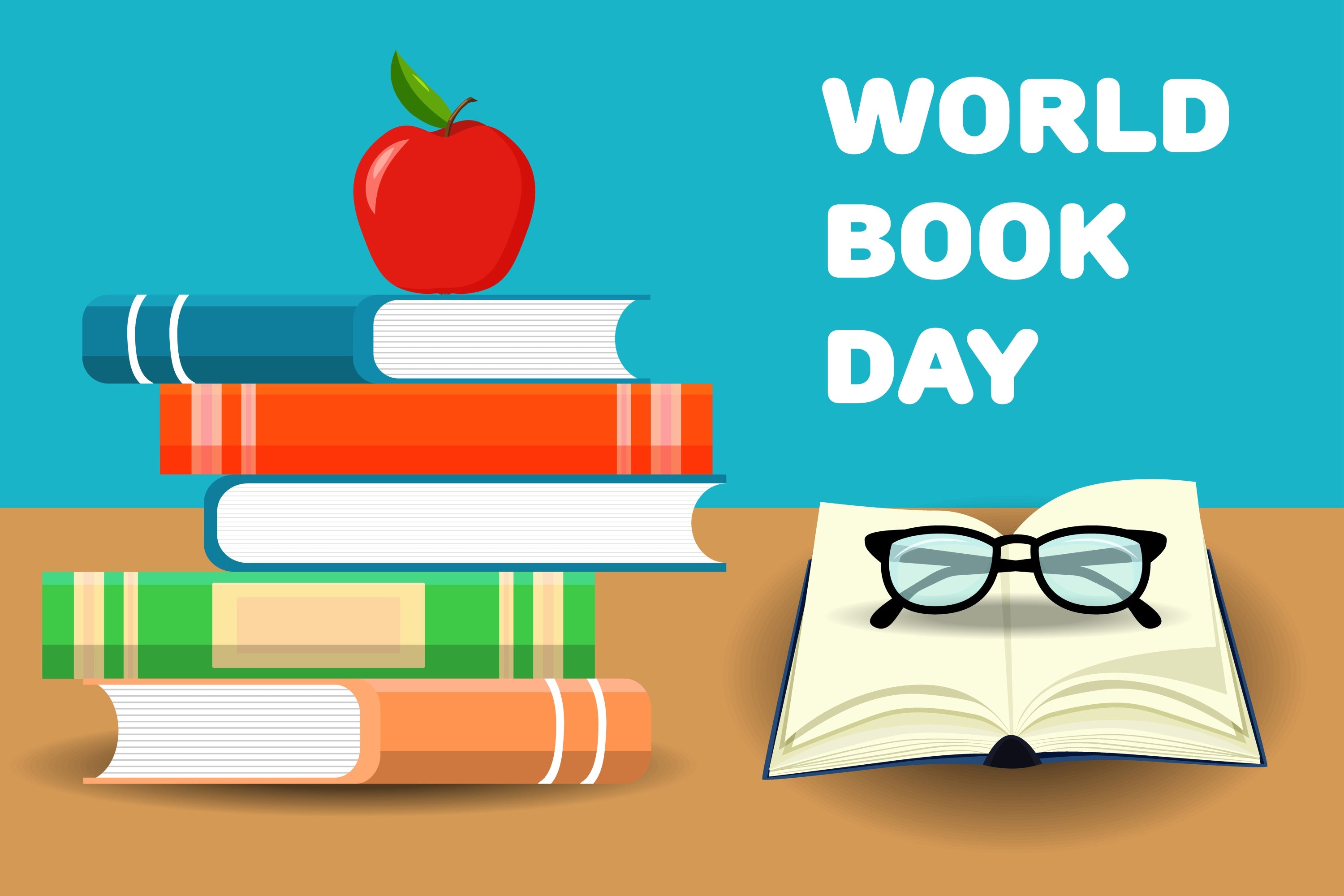 World Book Day Backdrop School Books Apple Backdrop CJJ3-65
