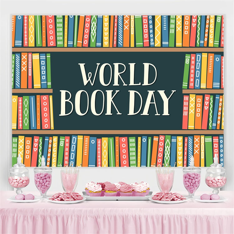 World Book Day Backdrop Vibrant Colorful Book Backdrop CJJ3-66