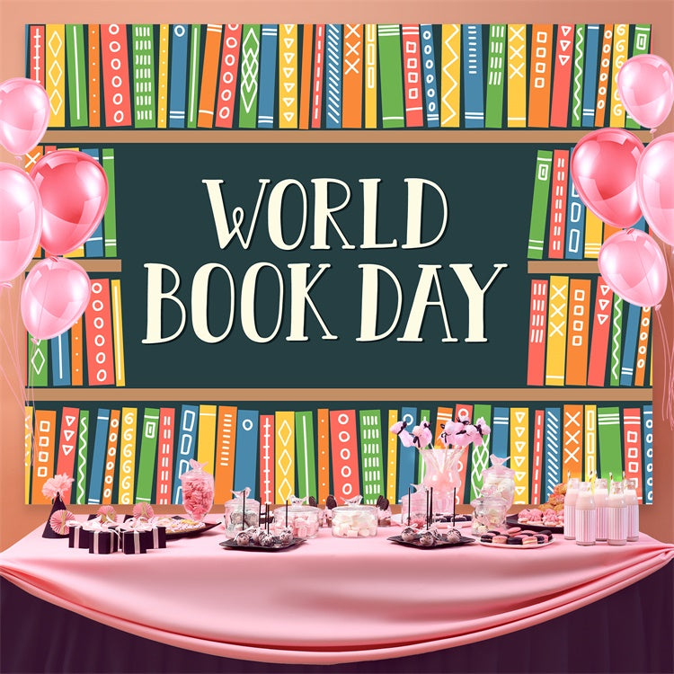 World Book Day Backdrop Vibrant Colorful Book Backdrop CJJ3-66