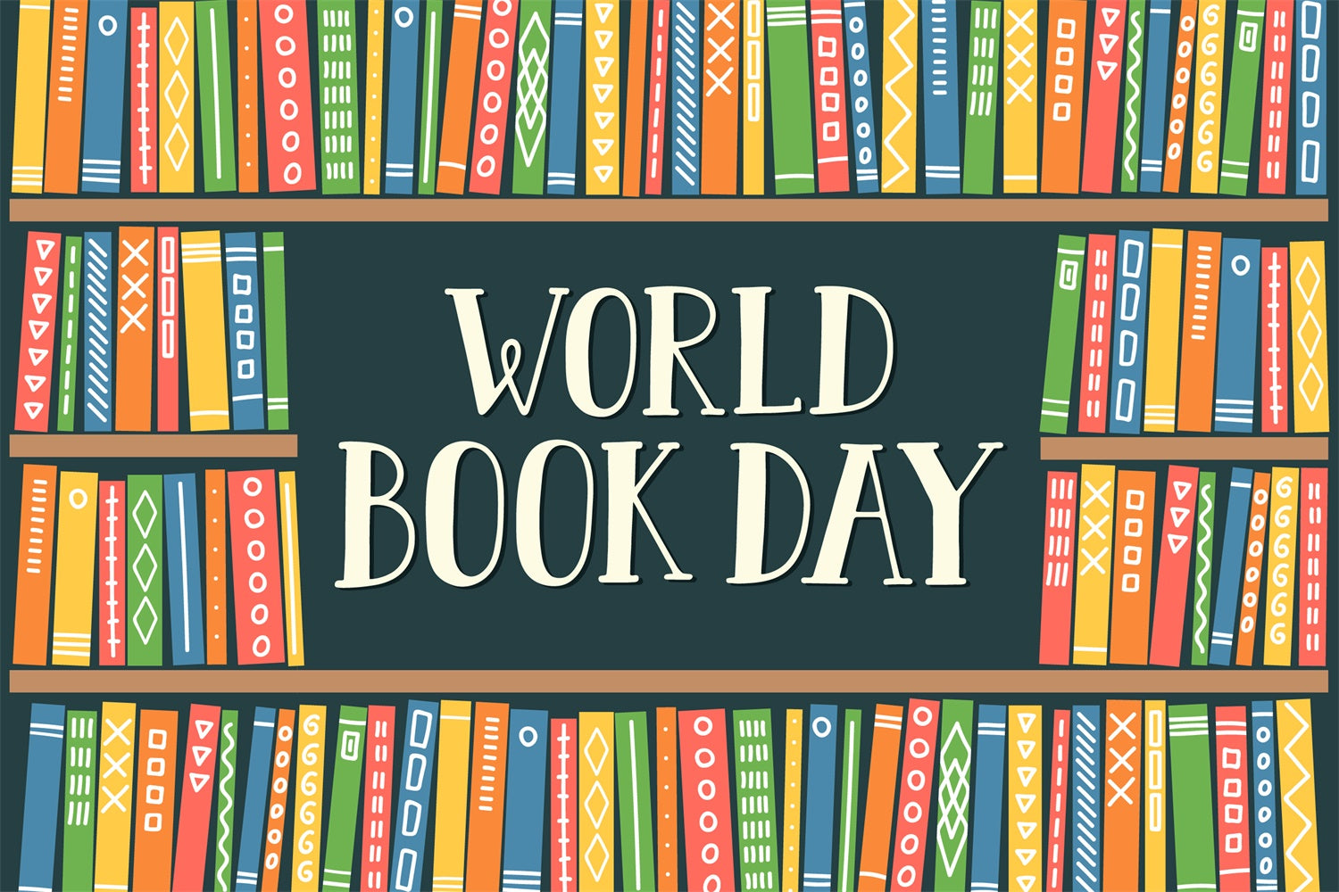 World Book Day Backdrop Vibrant Colorful Book Backdrop CJJ3-66