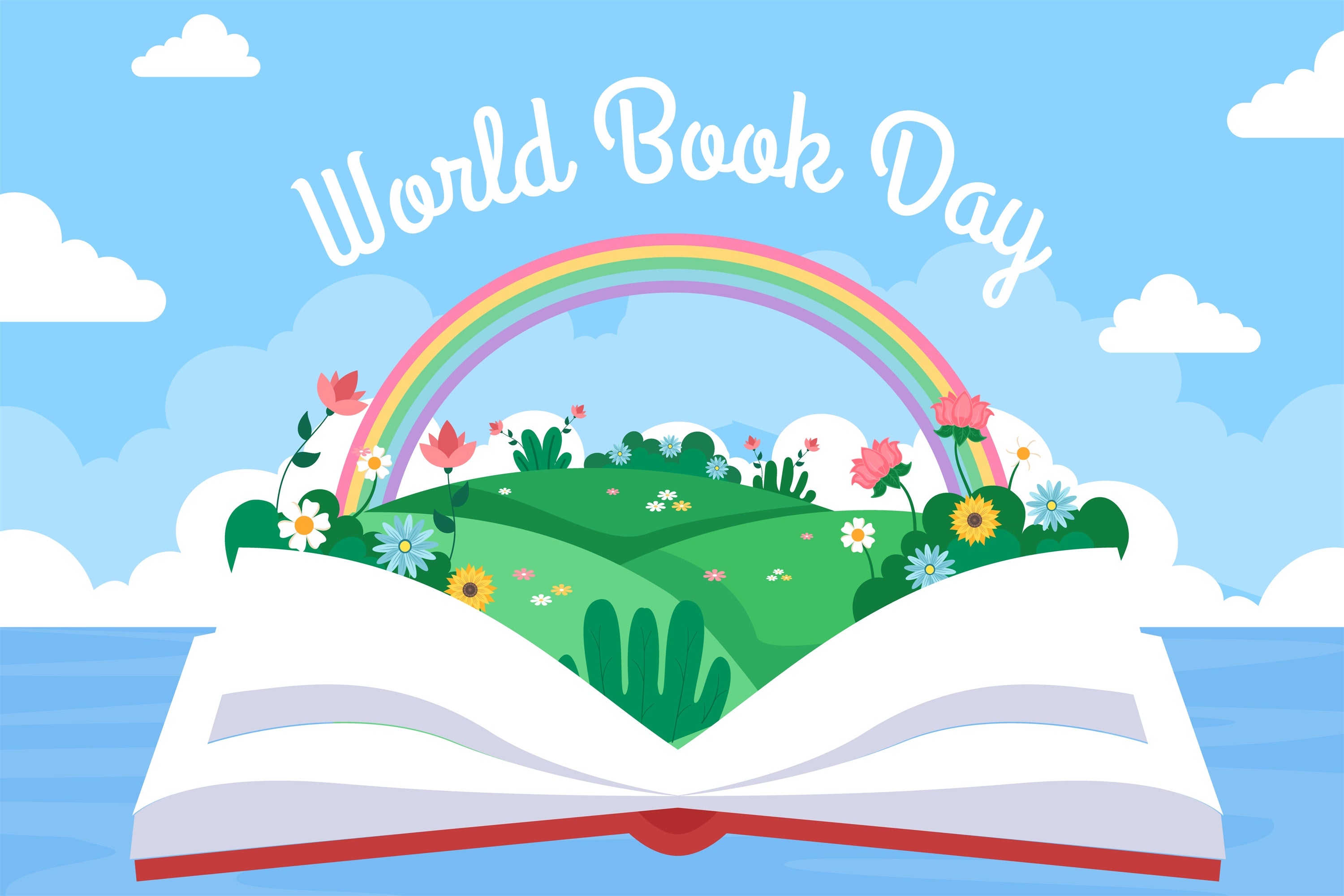 World Book Day Backdrop Colorful Rainbow Book Backdrop CJJ3-69