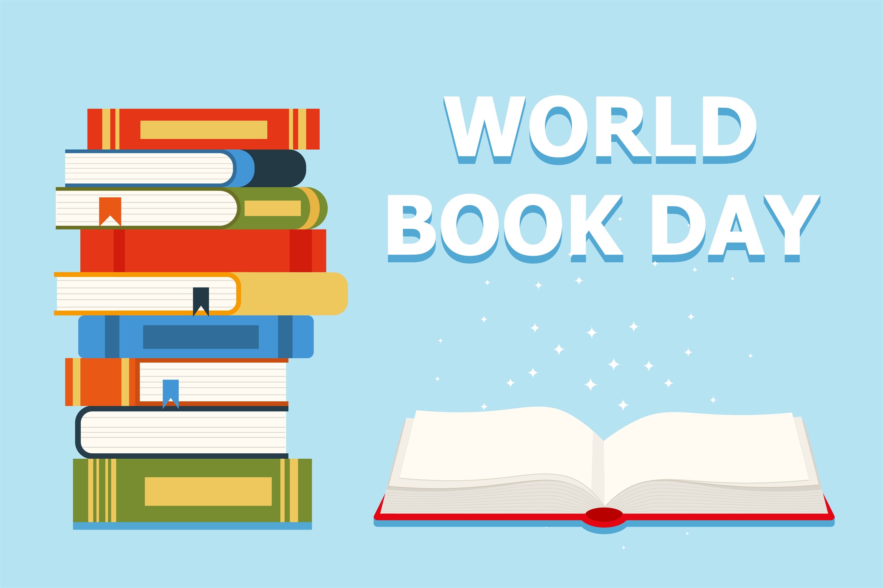 World Book Day Backdrop Storybook Pile Reading Backdrop CJJ3-71