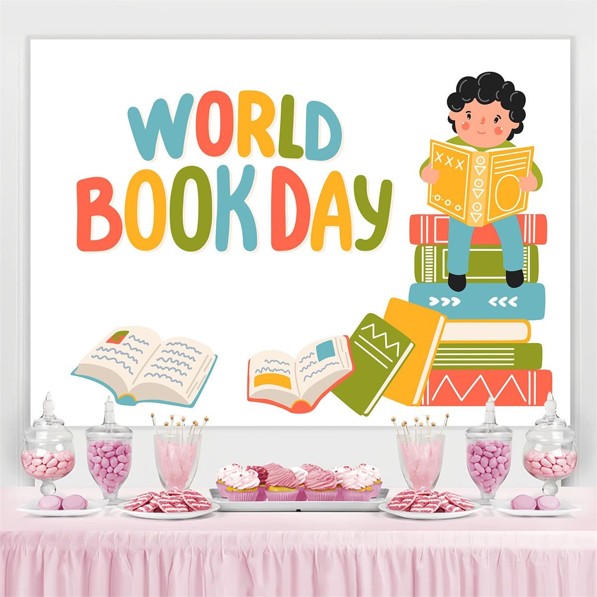 World Book Day Backdrop Childhood Reading Journey Backdrop CJJ3-72