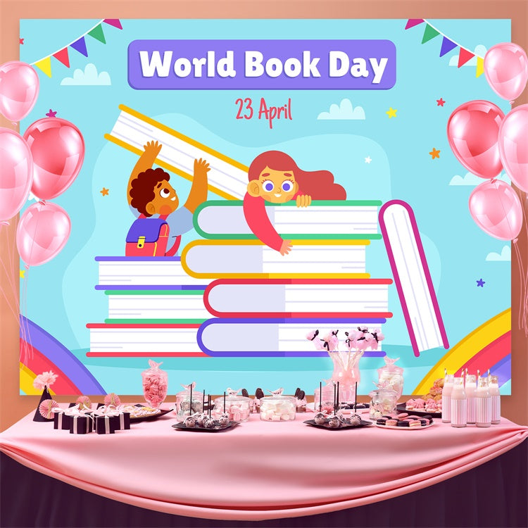 World Book Day Backdrop Fantasy Book Mountain Kids Backdrop CJJ3-73