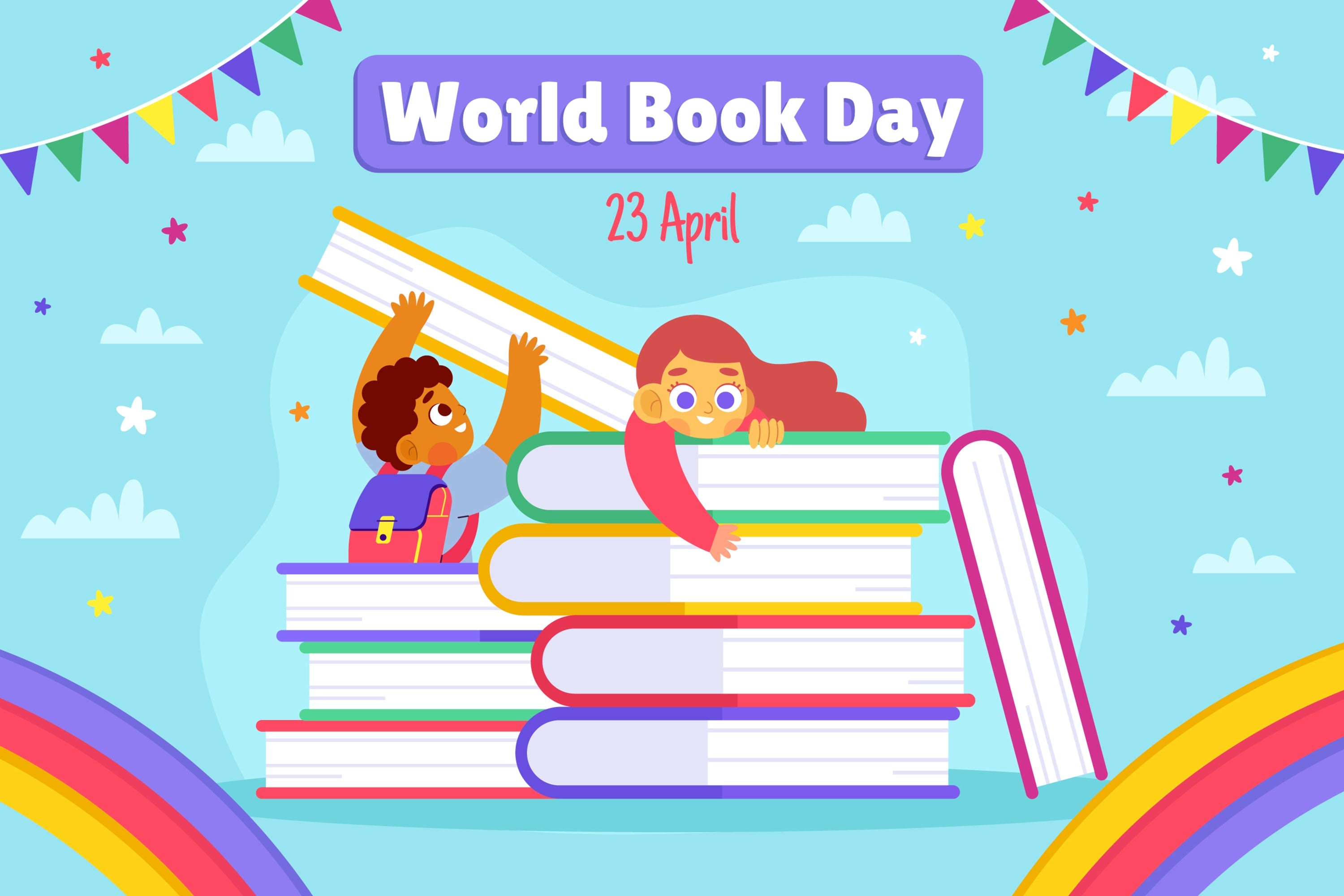 World Book Day Backdrop Fantasy Book Mountain Kids Backdrop CJJ3-73