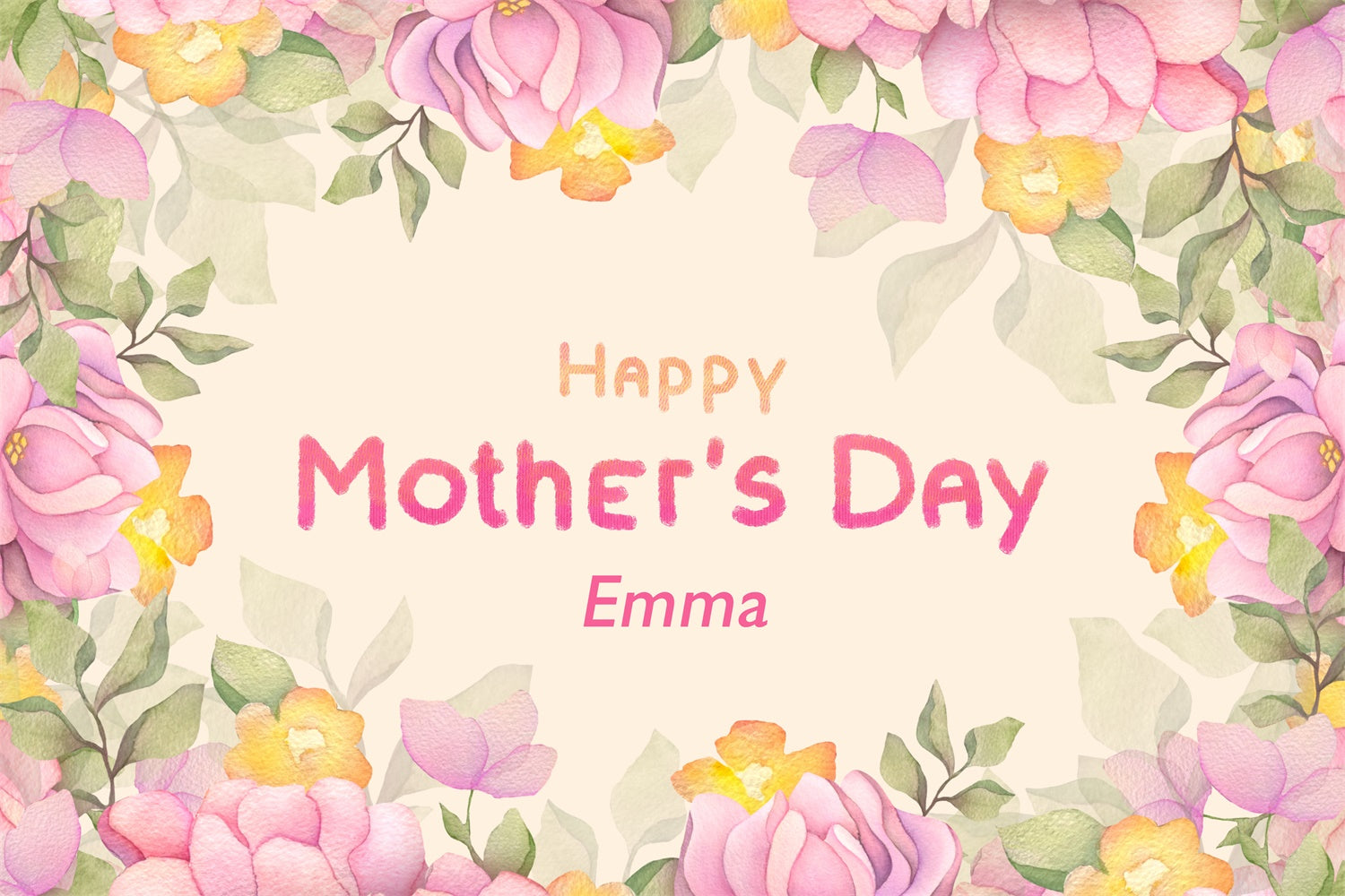 Mothers Day Backdrops Watercolor Blooming Peony Custom Backdrop CJJ3-81