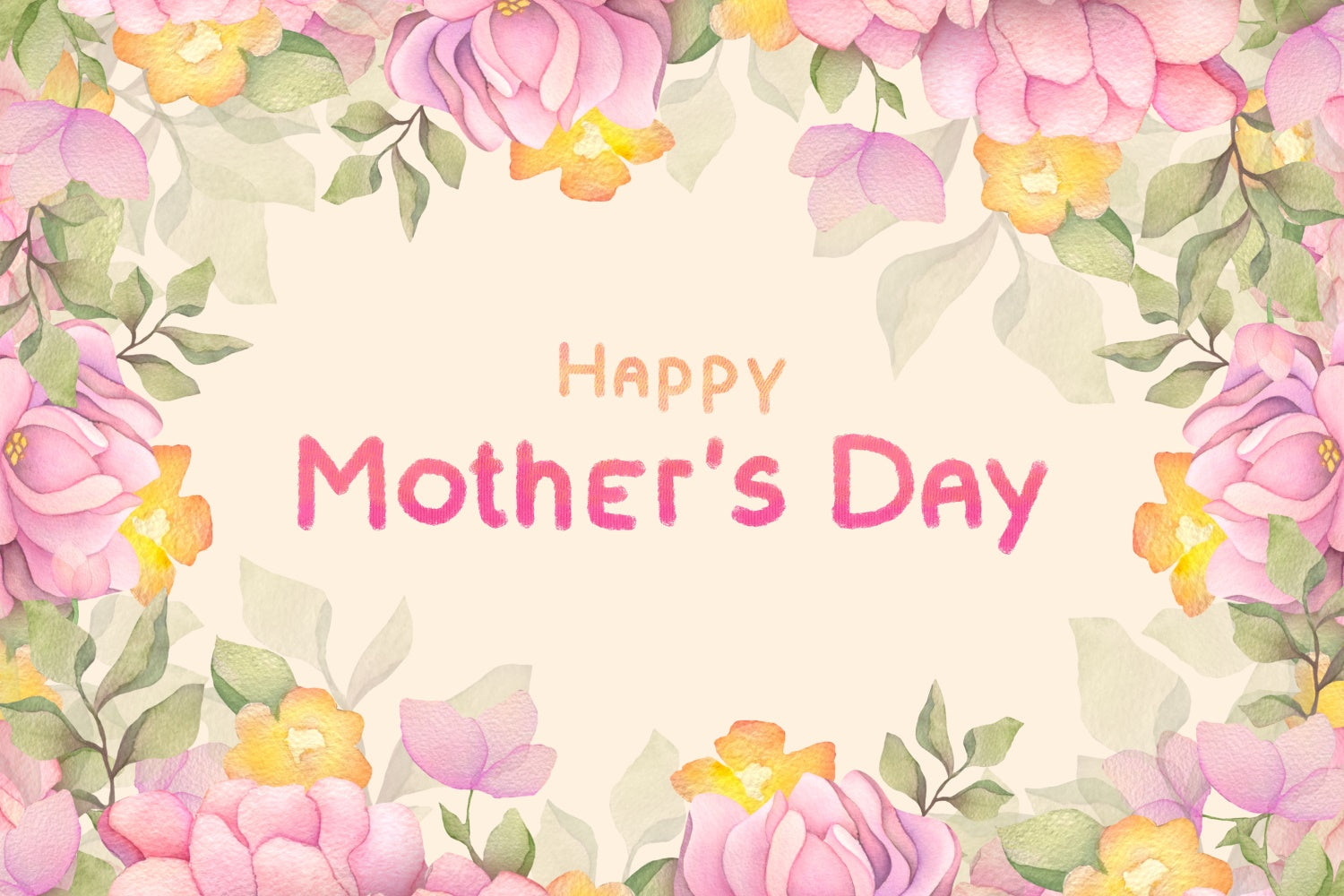 Mothers Day Backdrops Watercolor Blooming Peony Custom Backdrop CJJ3-81