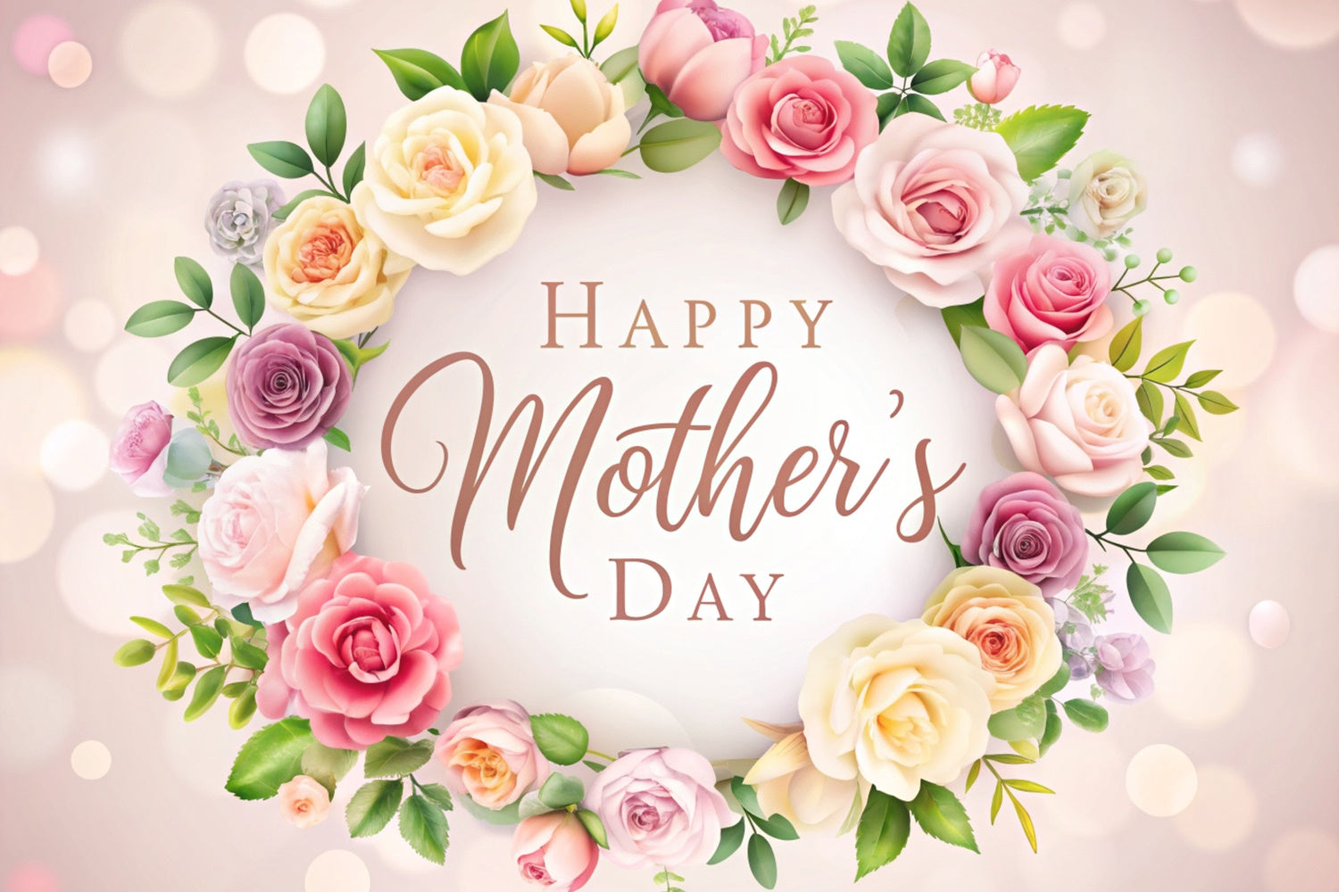 Mother's Day Backdrop Ideas Rose Garland Elegant Custom Backdrop CJJ3-83