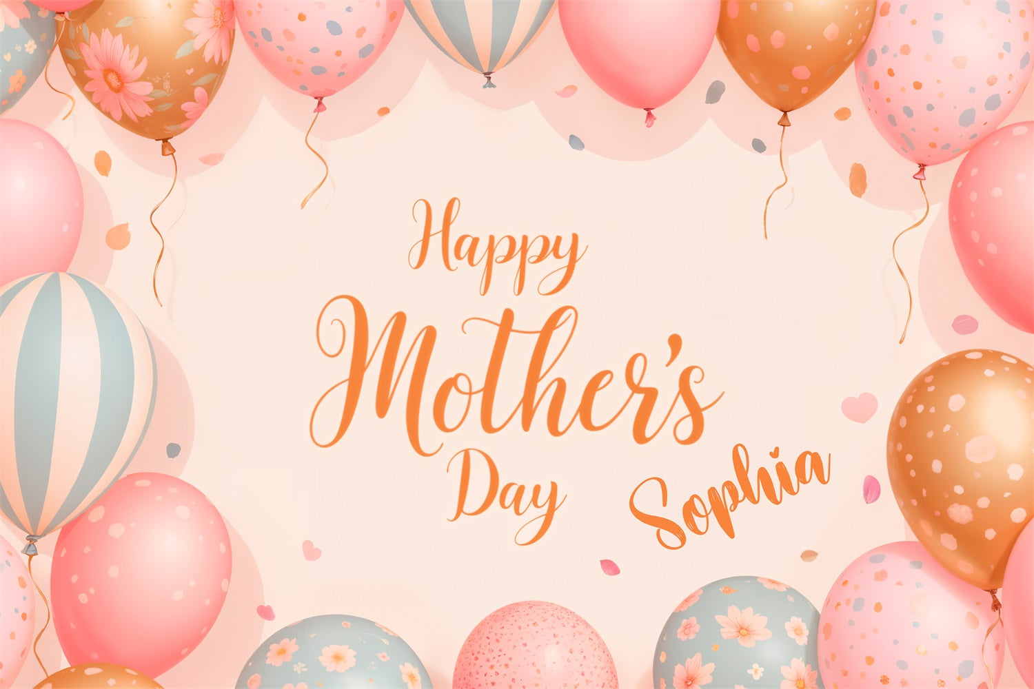 Mothers Day Backdrops Vintage Pastel Balloon Customized Backdrop CJJ3-85