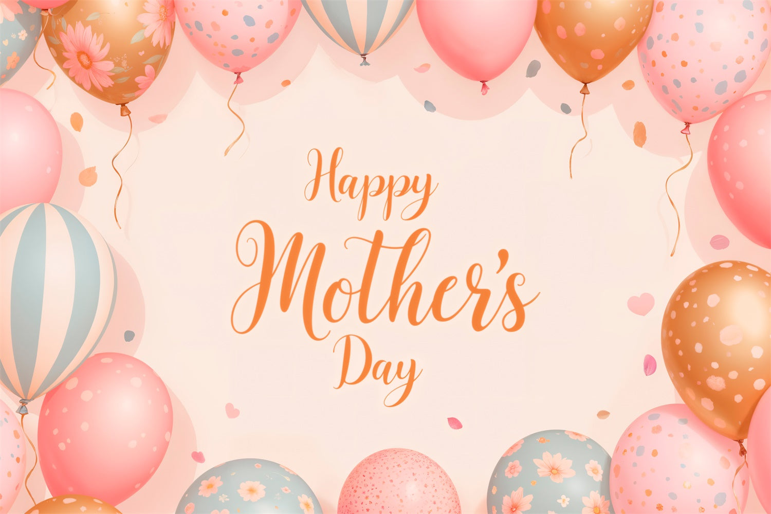 Mothers Day Backdrops Vintage Pastel Balloon Customized Backdrop CJJ3-85