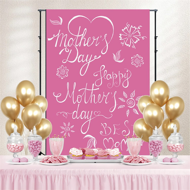 Mothers Day Backdrop Cute Doodle Sketch Personalized Backdrop CJJ3-87