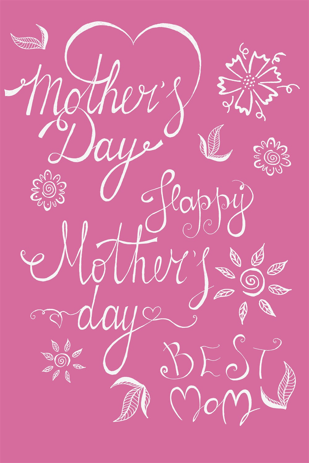 Mothers Day Backdrop Cute Doodle Sketch Personalized Backdrop CJJ3-87