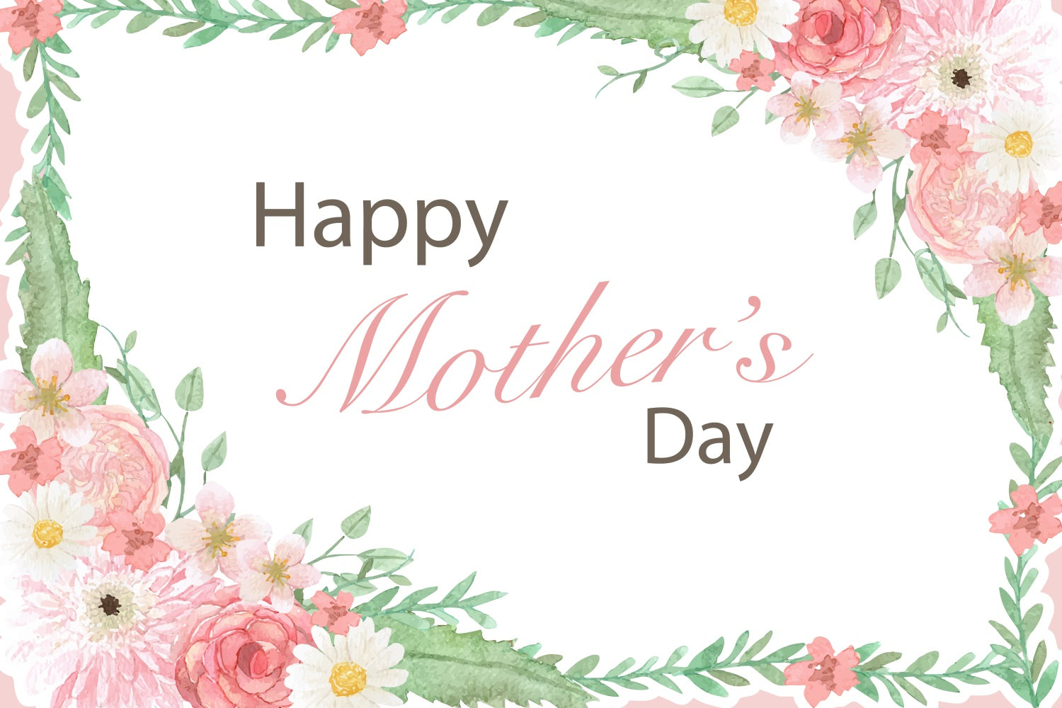 Mothers Day Backdrops Elegant Pink Blossom Frame Custom Backdrop CJJ3-88