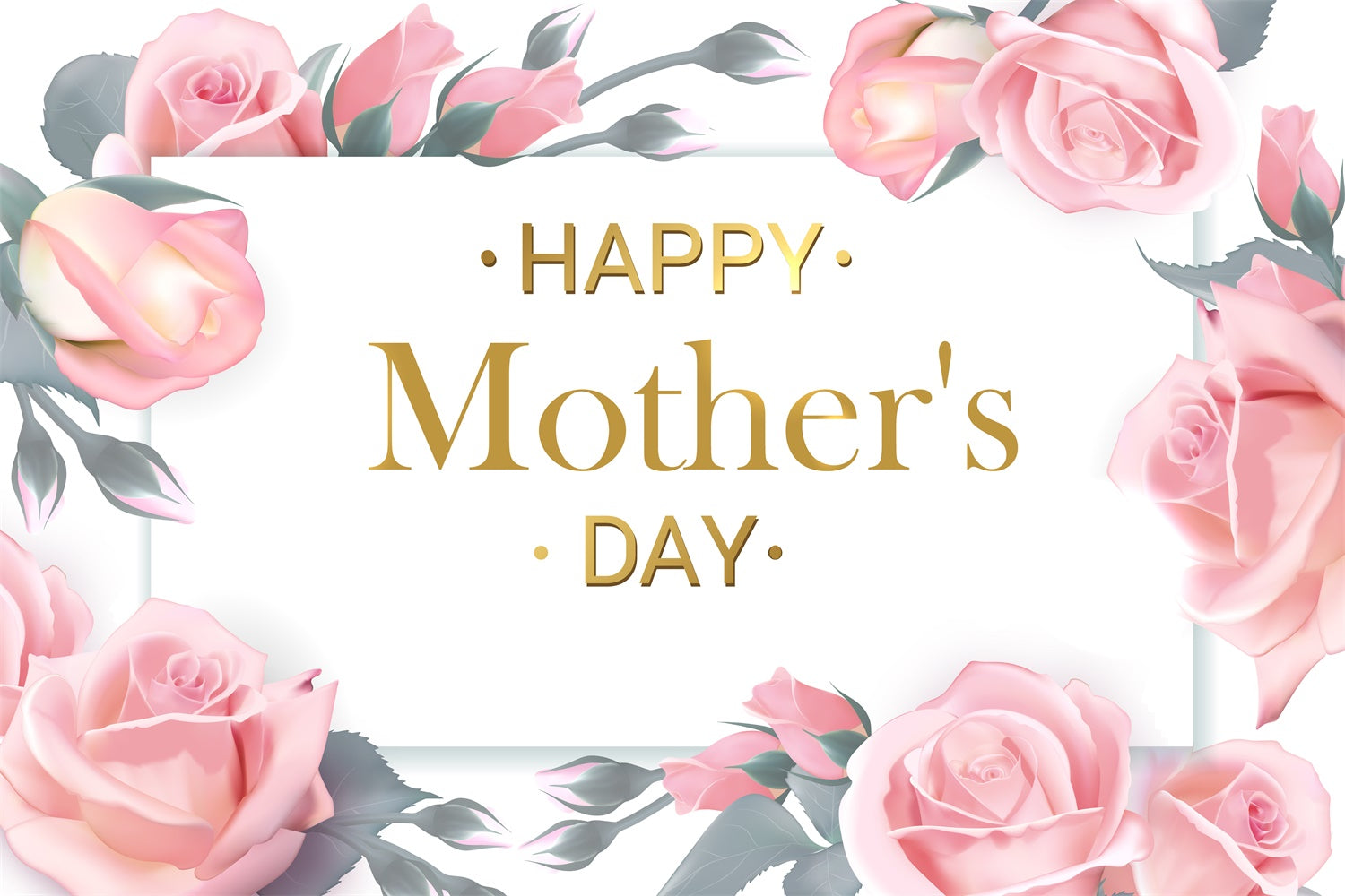 Mother's Day Backdrop Elegant Pink Rose Personalized Backdrop CJJ3-91