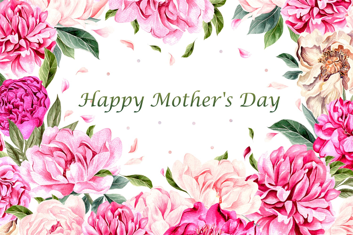 Mother's Day Backdrop Elegant Blush Peony Customized Backdrop CJJ3-95