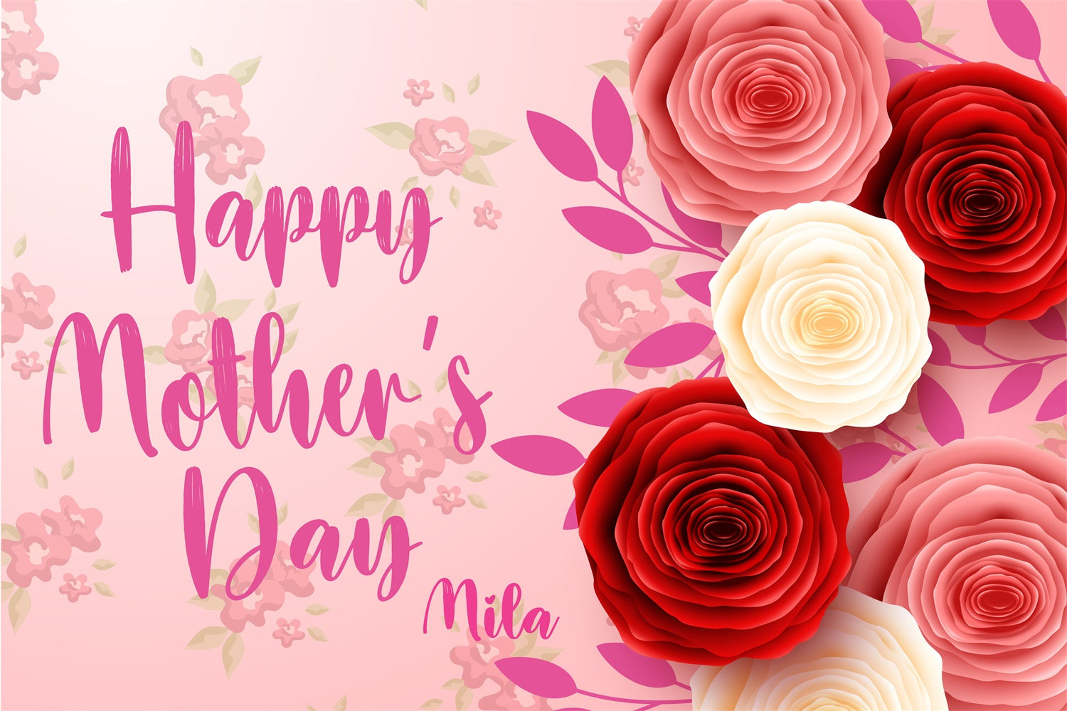 Mother's Day Backdrop Ideas Luxury Rose Celebration Custom Backdrop CJJ3-97