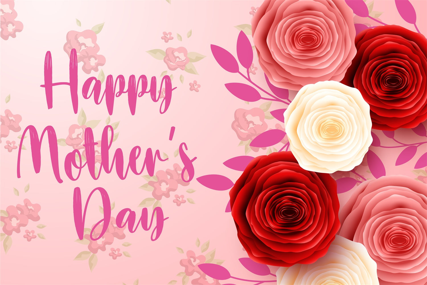 Mother's Day Backdrop Ideas Luxury Rose Celebration Custom Backdrop CJJ3-97