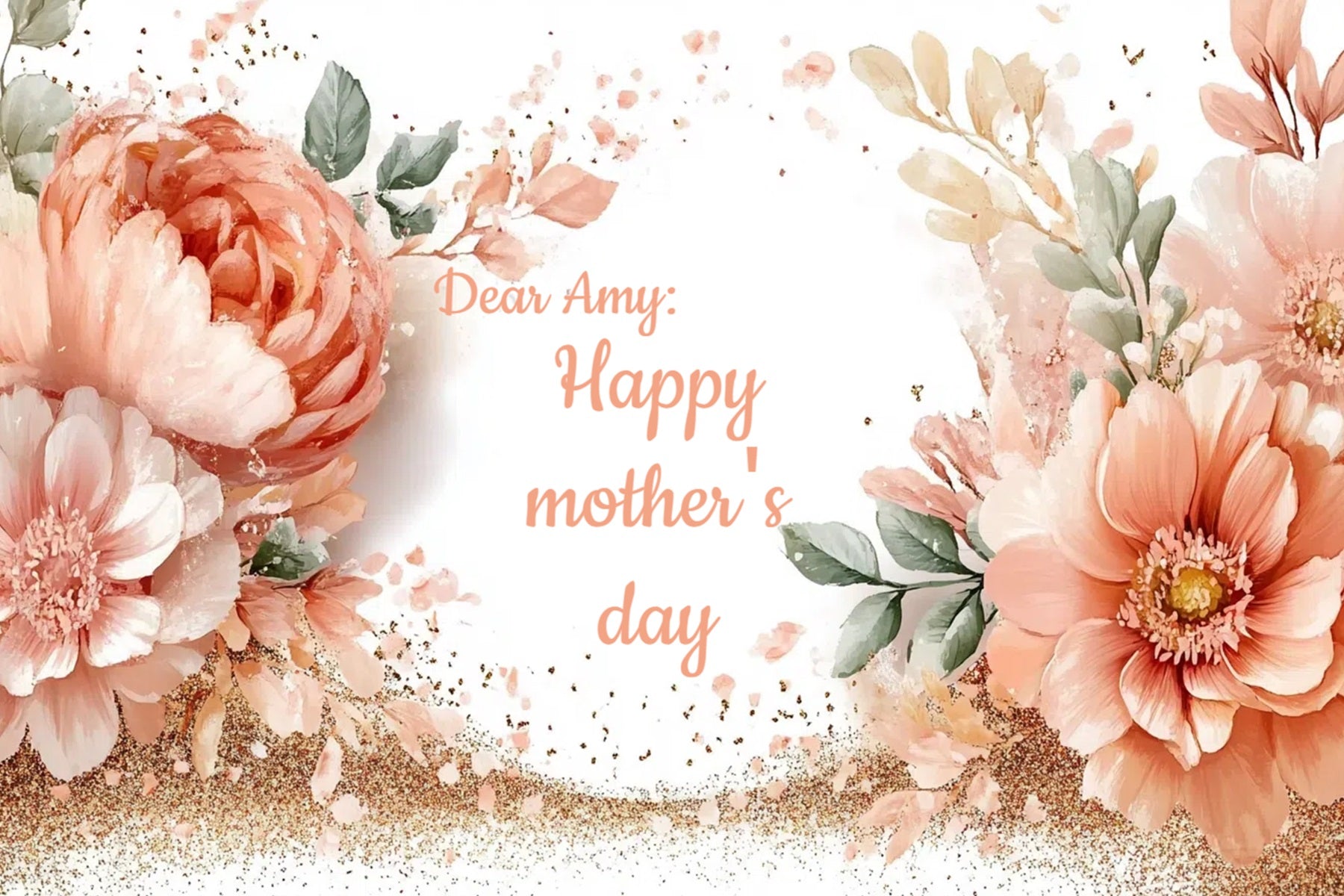 Mothers Day Backdrop Peach Floral Glow Custom Backdrop CSH-132