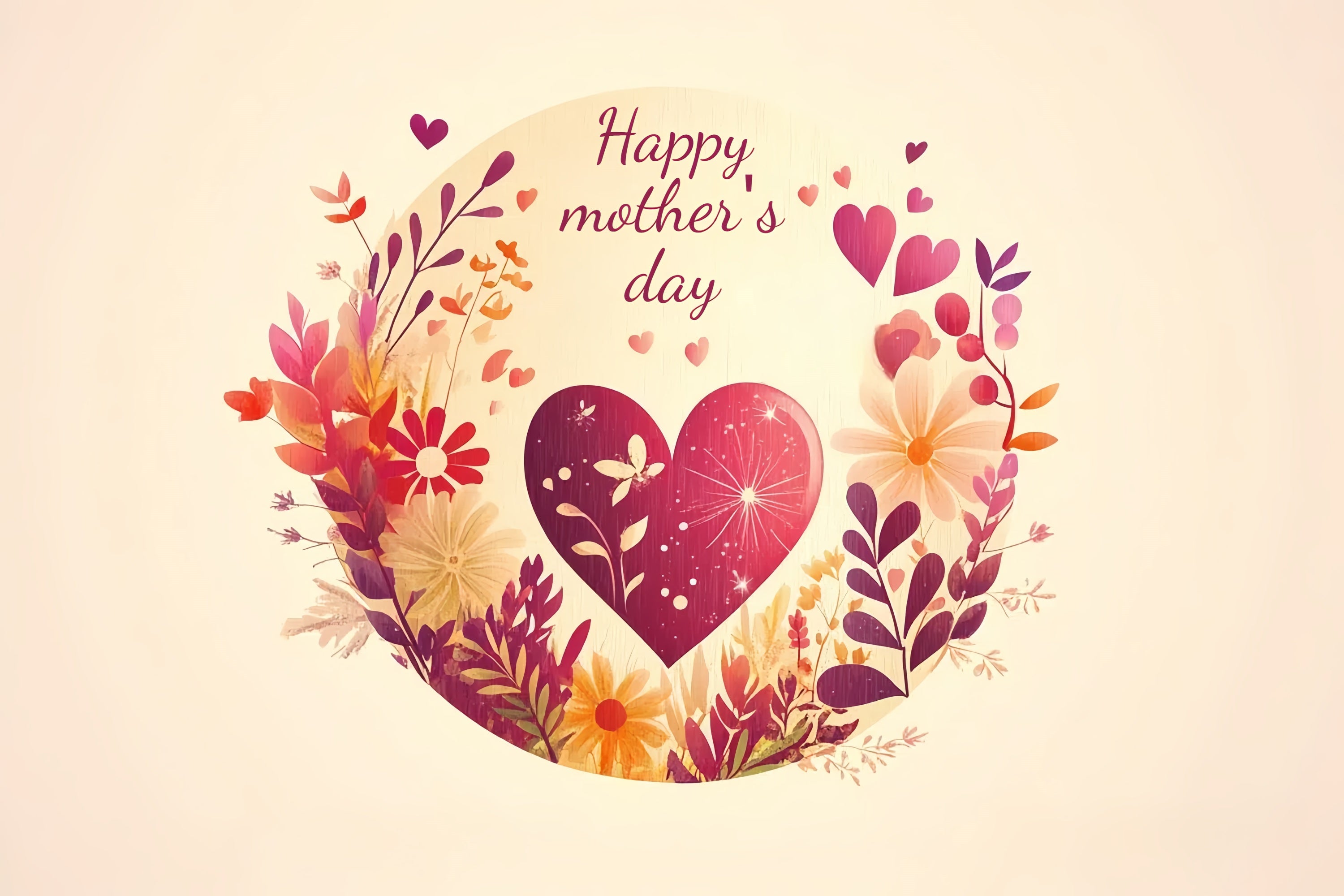 Mothers Day Photo Backdrop Warm Heart Floral Personalized Backdrop CSH-135