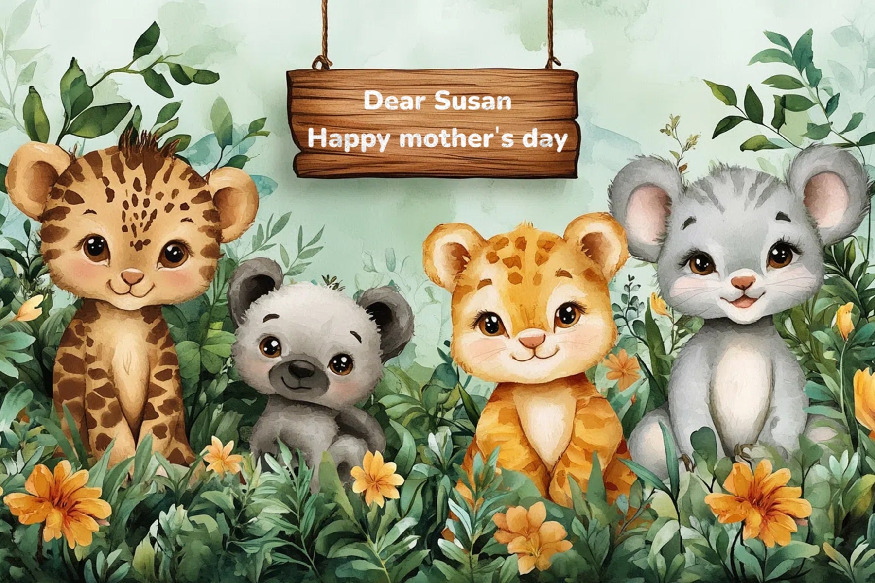 Backdrops For Mother's Day Jungle Friends Customized Backdrop CSH-141