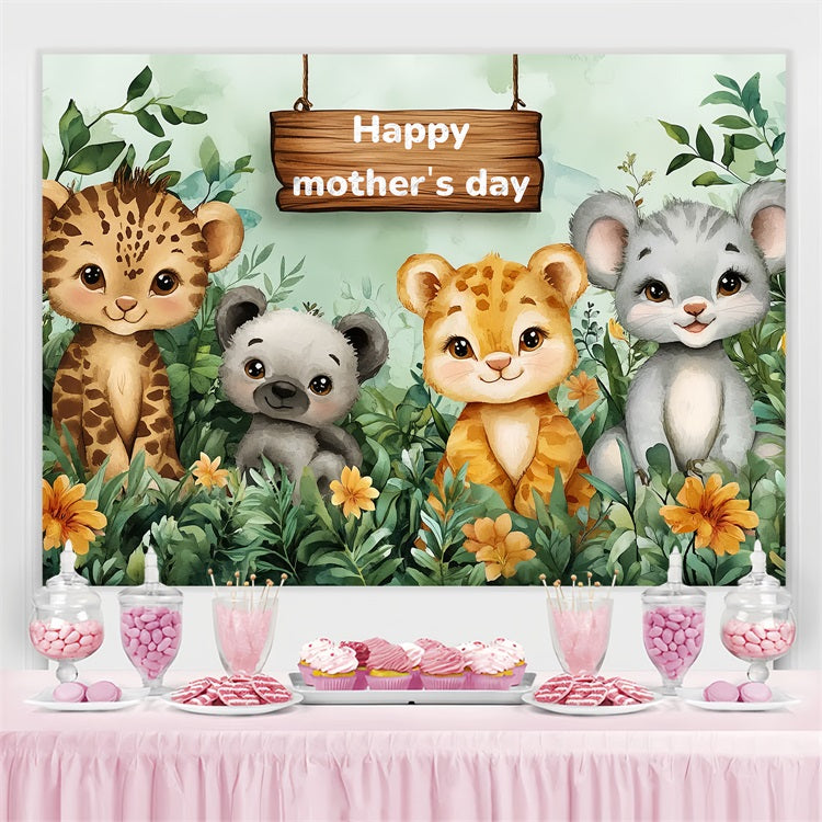 Backdrops For Mother's Day Jungle Friends Customized Backdrop CSH-141