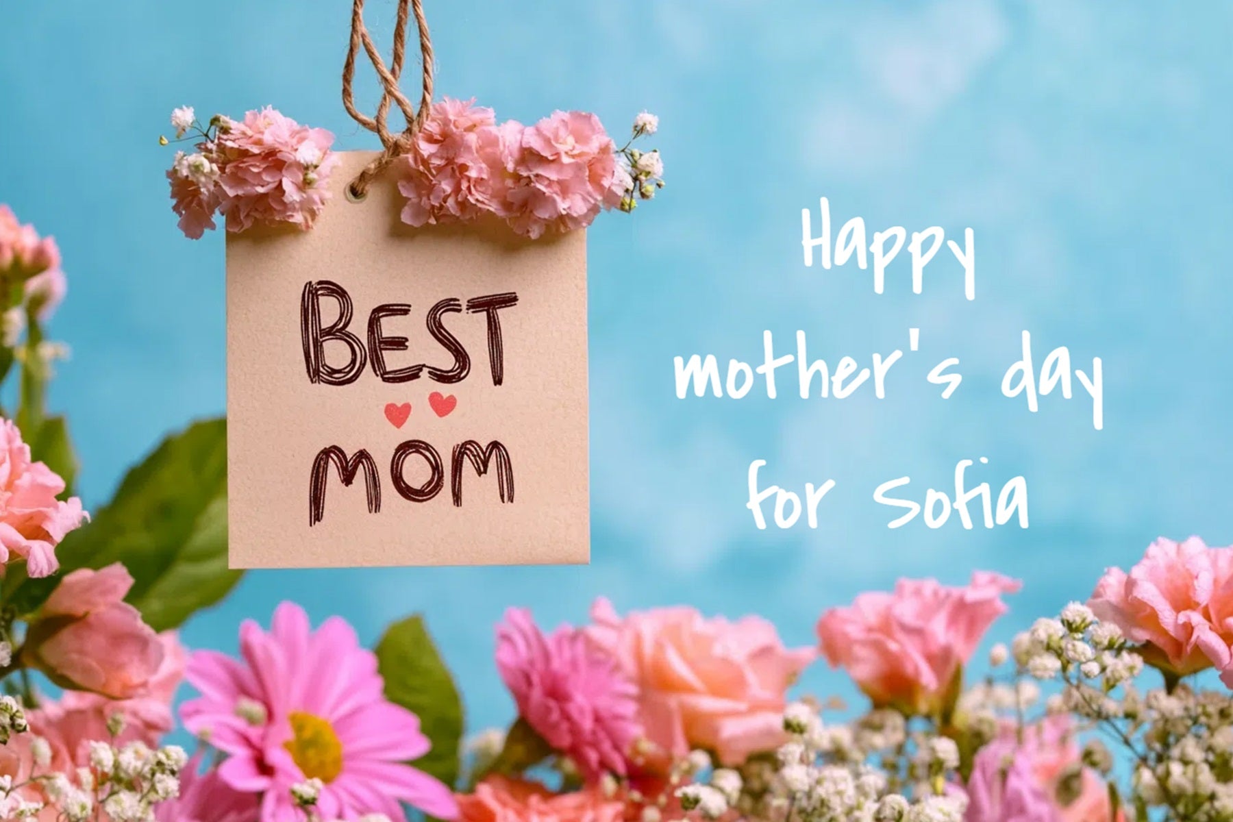 Mothers Day Photo Backdrop Floral Gratitude Personalised Backdrop CSH-142