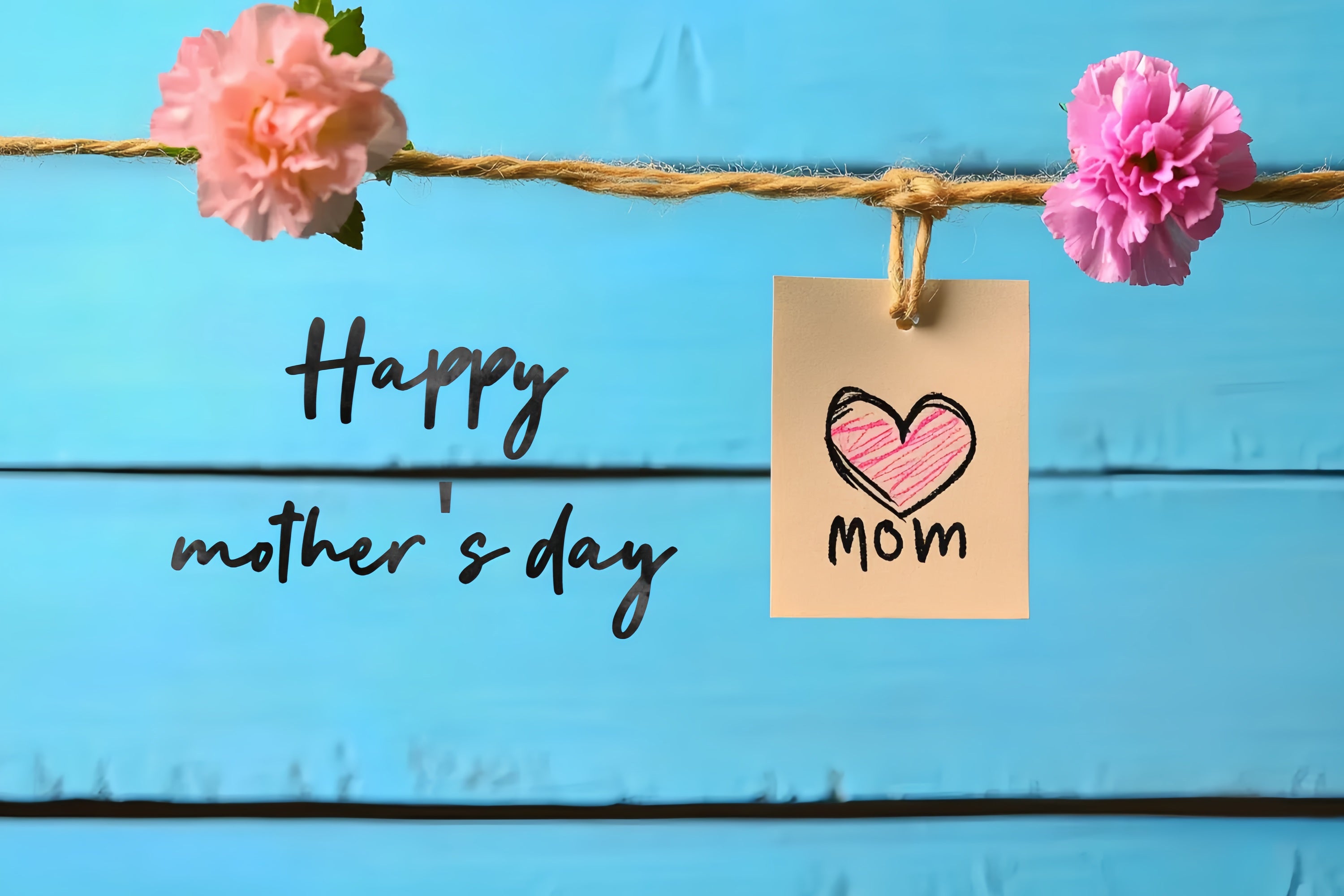 Mothers Day Backdrops Blue Wooden Flower Personalized Backdrop CSH-143