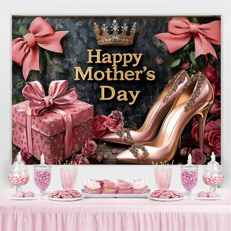 Mother's Day Photo Backdrops Crown Roses Shoes Personalized Backdrop CSH-147