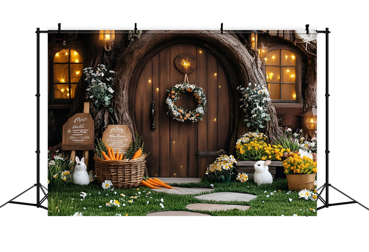 Photo Backdrops Easter Cozy Bunny Home Carrots Backdrop CSH2-21