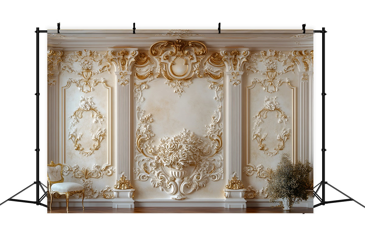 Flower Wall Backdrop Luxury Floral Elegant Chair Backdrop CSH2-224