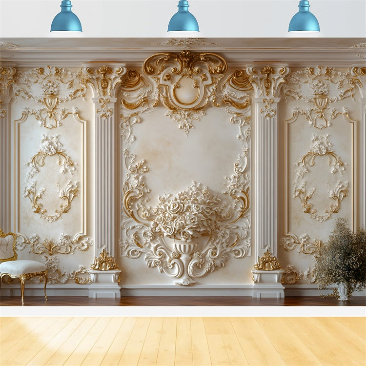 Flower Wall Backdrop Luxury Floral Elegant Chair Backdrop CSH2-224