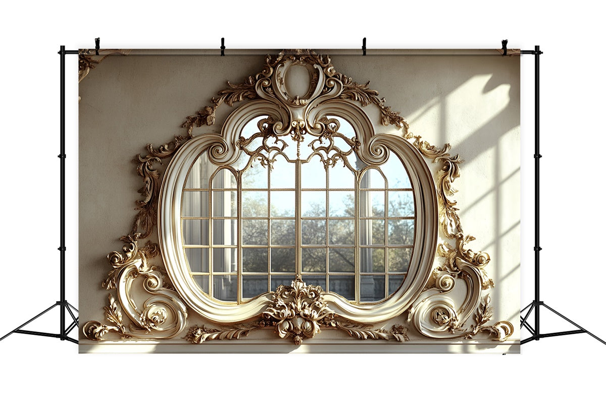 Vintage Wall Backdrop Golden Framed Luxurious Mirror Backdrop CSH2-245