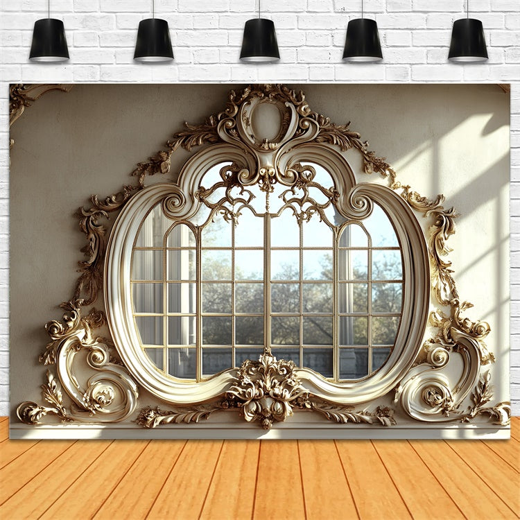 Vintage Wall Backdrop Golden Framed Luxurious Mirror Backdrop CSH2-245