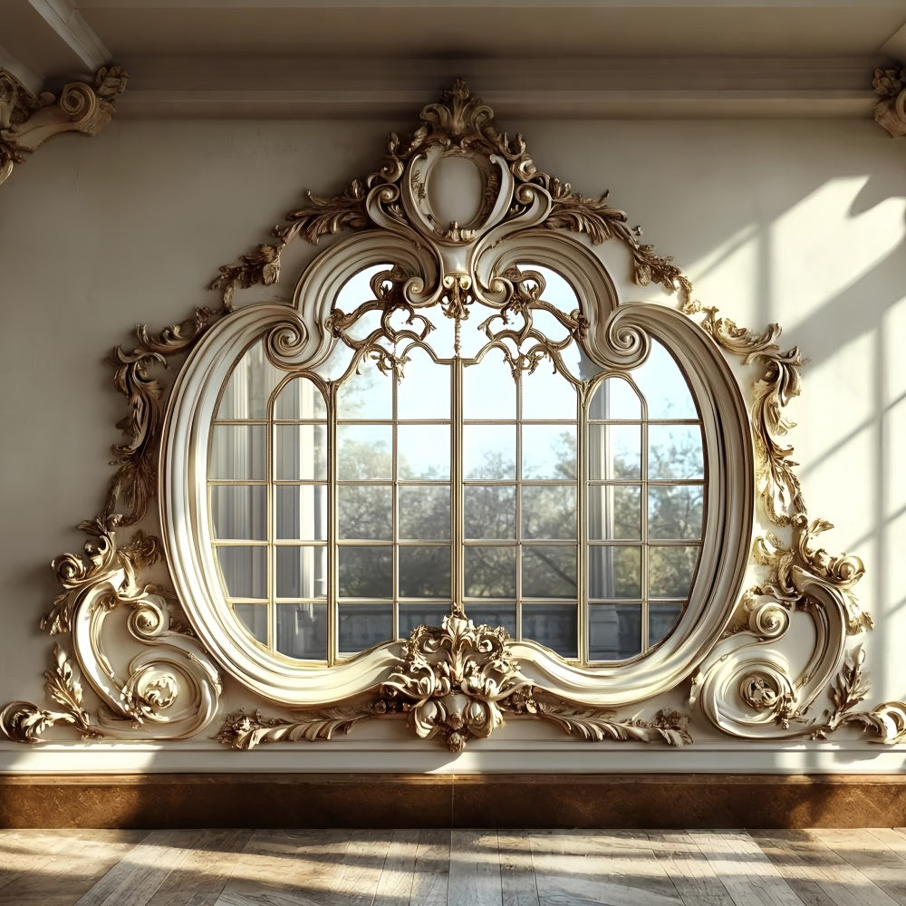 Vintage Wall Backdrop Golden Framed Luxurious Mirror Backdrop CSH2-245