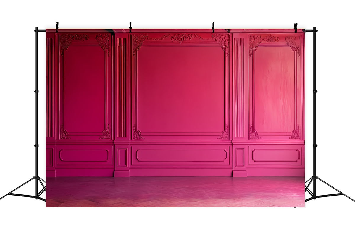 Vintage Wall Backdrop Romantic Deep Pink Wall Backdrop CSH2-262