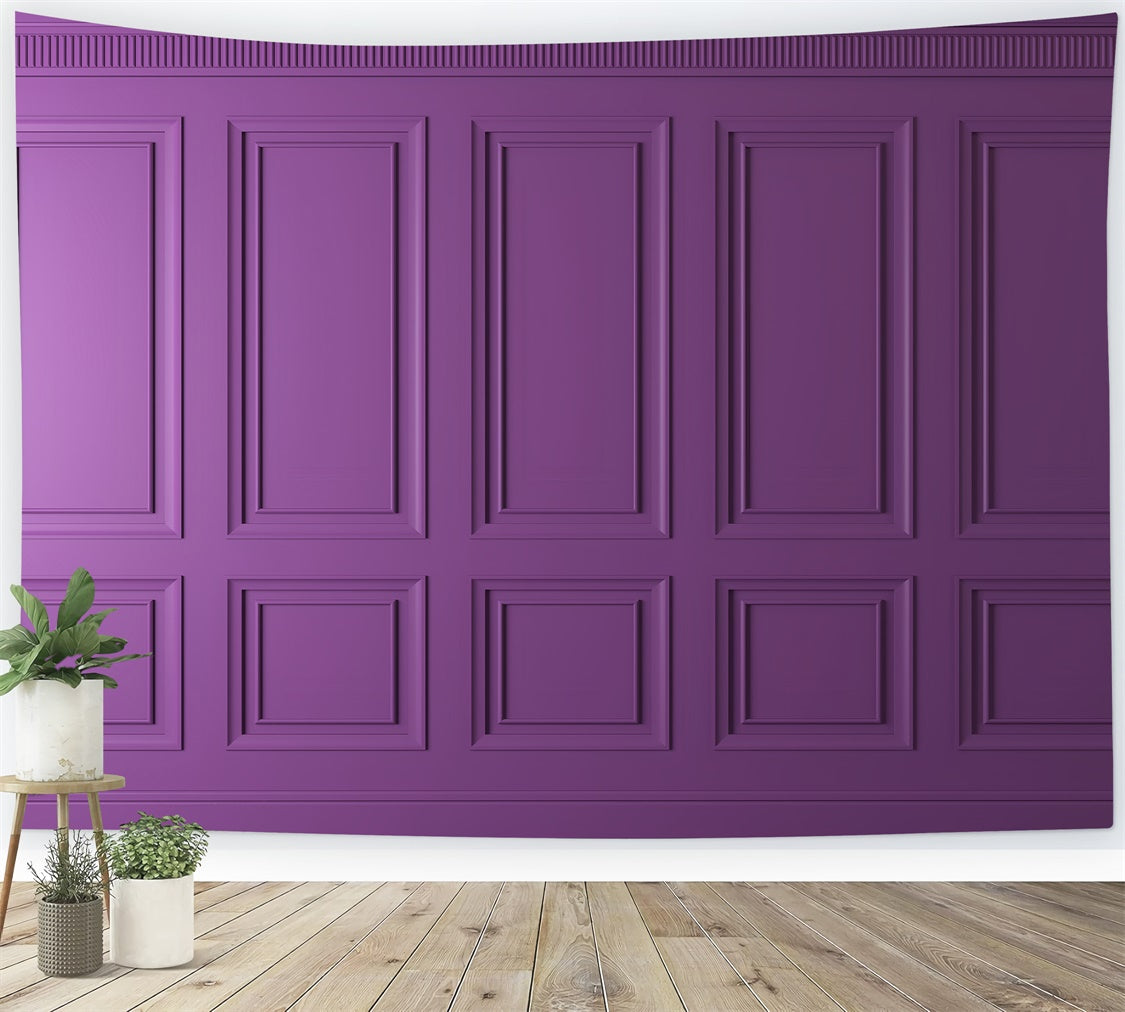 Vintage Wall Backdrop Regal Purple Paneled Wall Backdrop CSH2-264