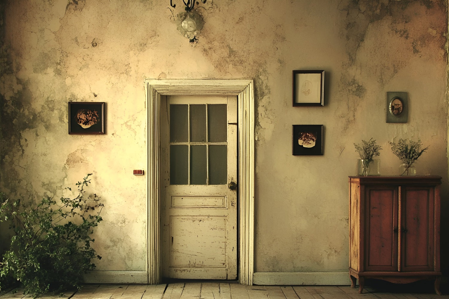 Vintage Wall Backdrop Aged Wall Vintage Door Backdrop CSH2-268