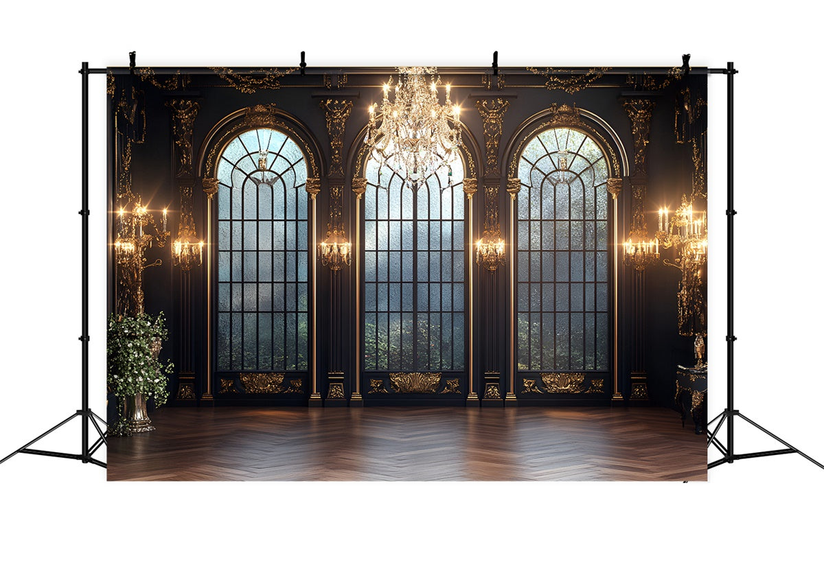 Vintage Wall Backdrop Royal Ballroom Arch Window Backdrop CSH2-269