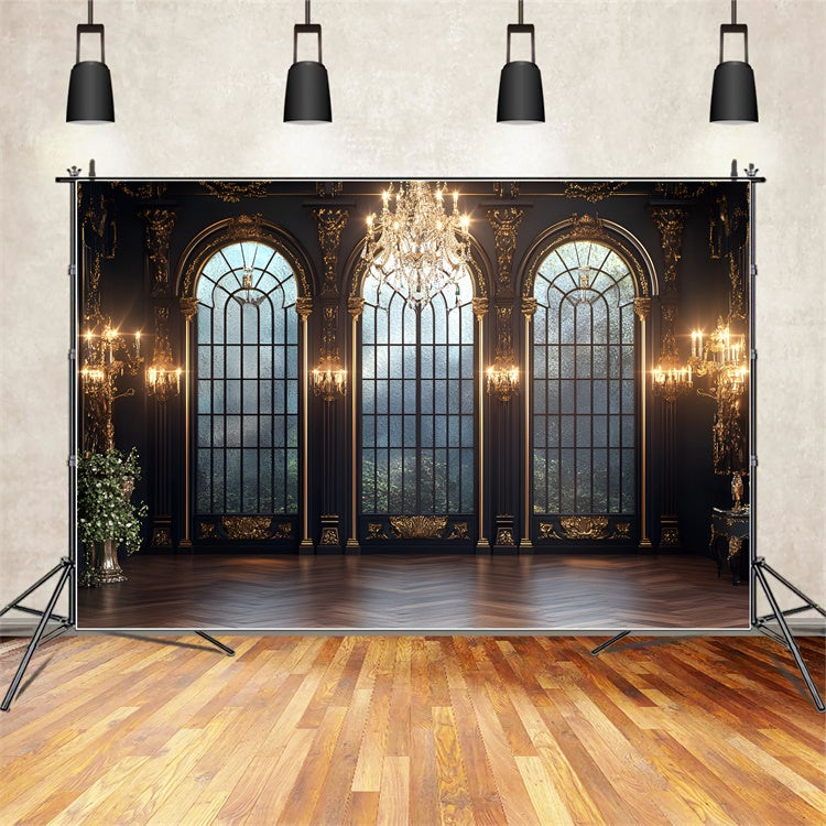 Vintage Wall Backdrop Royal Ballroom Arch Window Backdrop CSH2-269