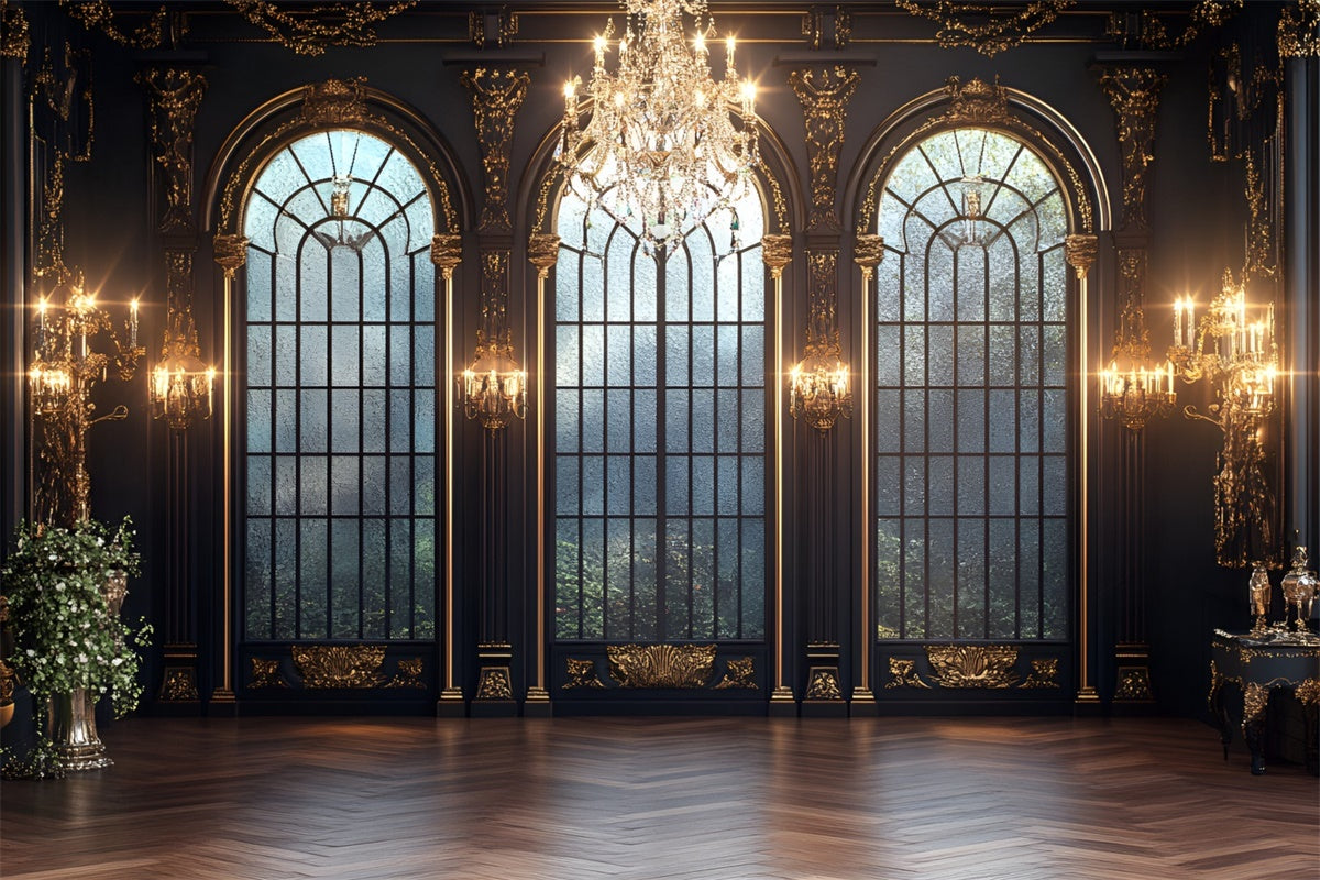 Vintage Wall Backdrop Royal Ballroom Arch Window Backdrop CSH2-269