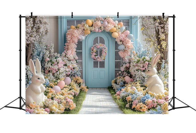 Easter Backdrops For Photography Spring Blossom Gateway Eggs Backdrop CSH2-46