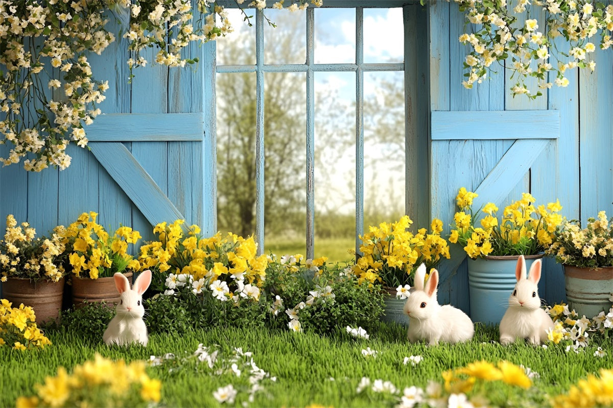 Photography Easter Backdrop Golden Bloom Bunny Meadow Backdrop CSH2-65