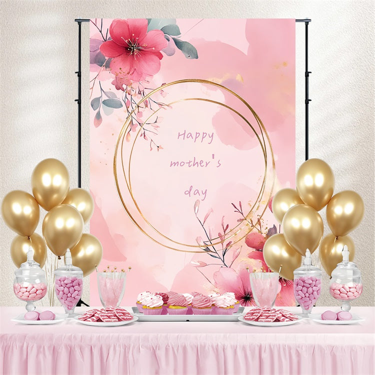 Mothers Day Photo Backdrop Delicate Floral Frame Custom Backdrop CSH3-107