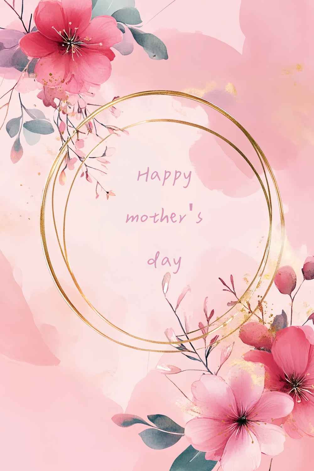 Mothers Day Photo Backdrop Delicate Floral Frame Custom Backdrop CSH3-107