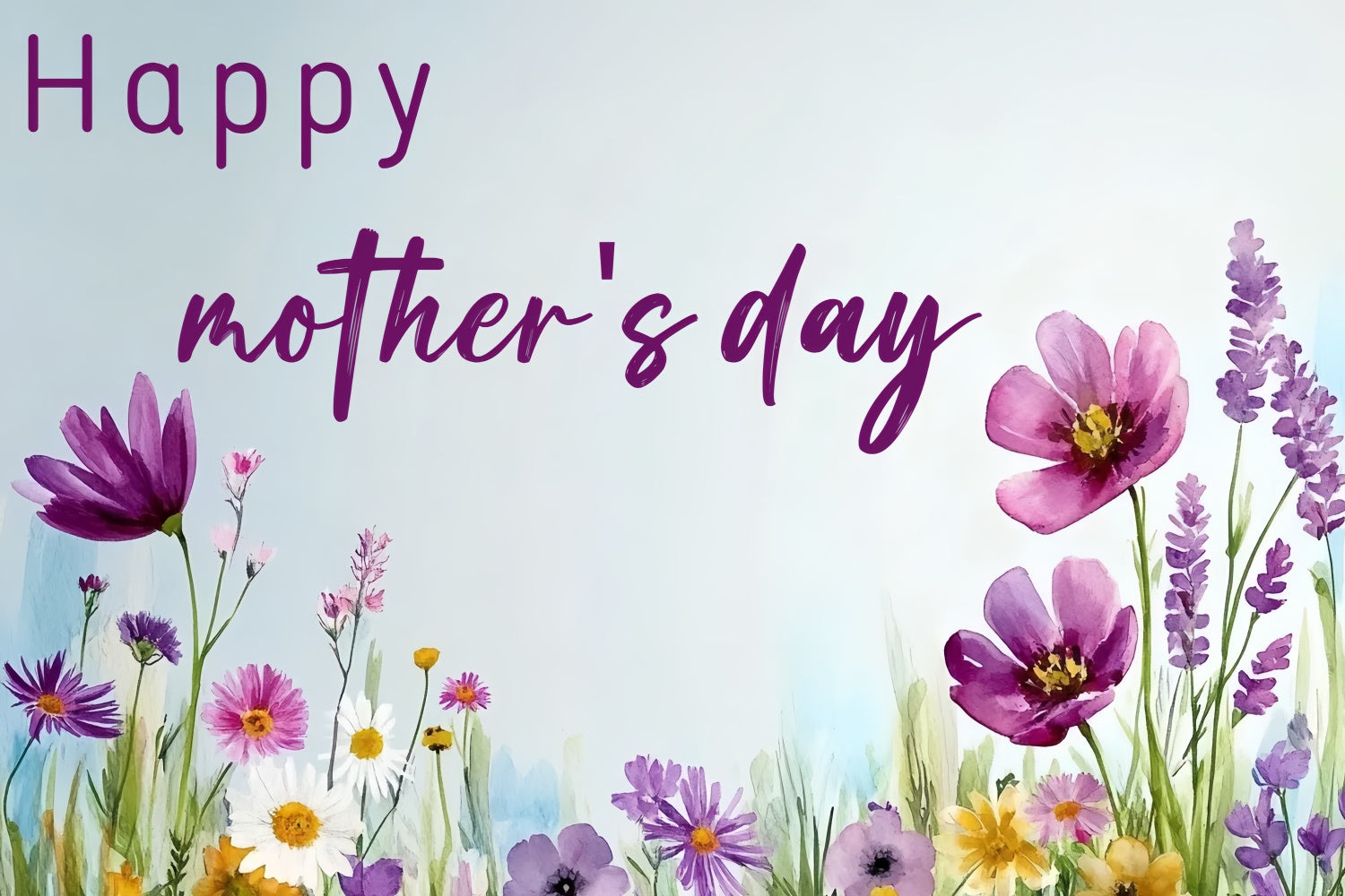 Mothers Day Backdrops Wildflower Meadow Watercolor Custom Backdrop CSH3-110