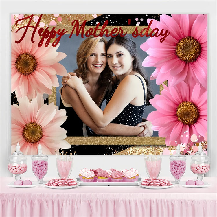 Mother's Day Backdrop Glittering Pink Blossom Custom Backdrop CSH3-117